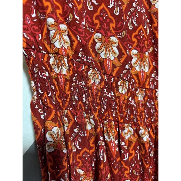 Bloomchic Red Floral Print Short Sleeve Dress Size 14/16 EUC G4‎ - Picture 3 of 6